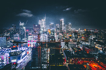 Buildings, night, Los Angeles HD wallpaper