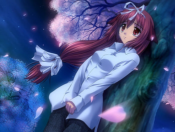 Anime Girl, cherry blossom, girl, anime, sakura HD wallpaper
