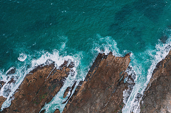 Nature, Water, Sea, Rocks, View From Above, Shore, Bank HD wallpaper