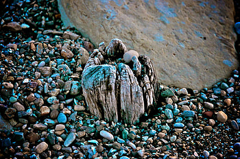 Peaking Up, blue, wood, abstract, colors, rocks HD wallpaper