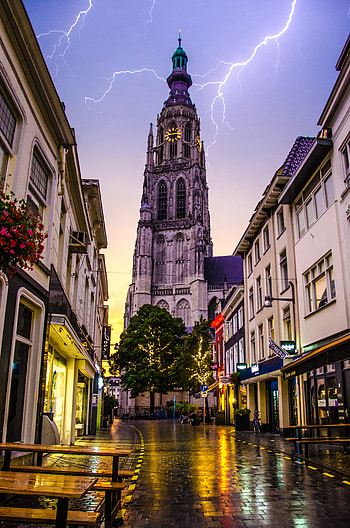 Cities, Architecture, Lightning, City, Building, Street HD phone wallpaper