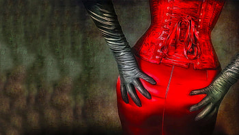 Seductive Beauty, graphy, art, leather, gloves, beautiful, digital, fantasy, pretty, hop, red HD wallpaper