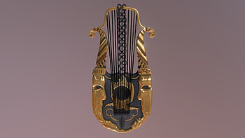 Lyre music, Cli lyre 3D model, Etstudios HD wallpaper