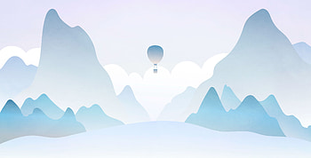 Morning Minimal Landscape , air-balloon, minimalist, minimalism, landscape, artist, artwork, digital-art, behance HD wallpaper