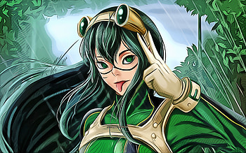 Tsuyu Asui, , vector art, My Hero Academia, manga, Boku no Hero Academia, creative, Tsuyu Asui My Hero Academia, Tsuyu Asui drawing, Tsuyu Asui , Tsuyu HD wallpaper