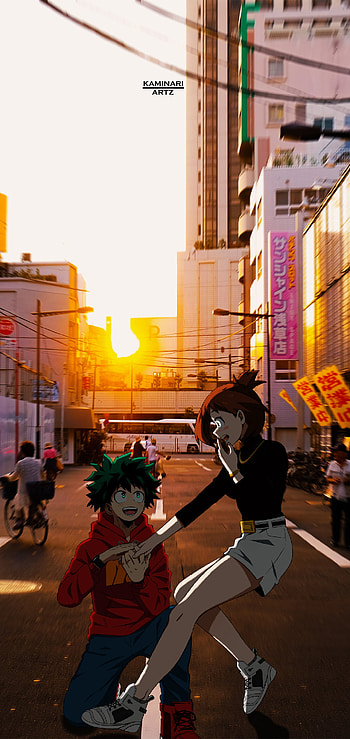 Deku x Uraraka, midoriya, boku no hero, bnha, anime HD phone wallpaper