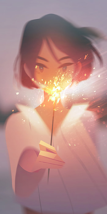 Anime Girl With Firework, Anime, girl, anime girl HD phone wallpaper