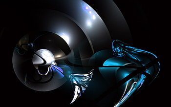 In The Air, blue, abstract, air, , fractal HD wallpaper