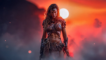 Wonder Woman Fury Of The Amazon, wonder-woman, superheroes, artwork, art, digital-art, ai HD wallpaper