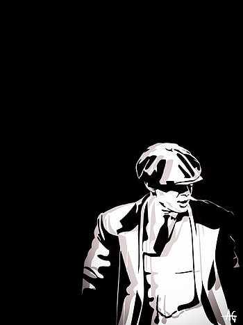 Tommy Shelby, peakyblinders, black, tvshow, artwork HD phone wallpaper