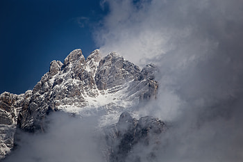 Nature, Snow, Rocks, Mountain, Fog HD wallpaper