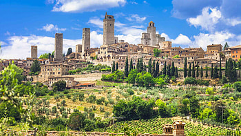 Day trip to Siena and San Gimignano, Tuscan countryside, Luxury villas, Sightseeing HD wallpaper