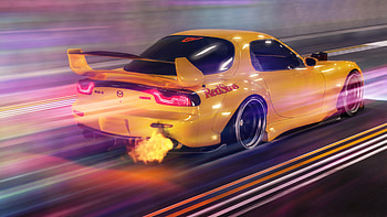 Mazda Rx7 Flaming Out, mazda-rx7, mazda, cars, artstation HD wallpaper