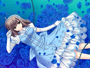 Hiyoko Tamaizumi, roses, anime, flowers, girl, dress HD wallpaper