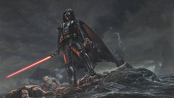 Preview star wars, darth vader, art, rain HD wallpaper