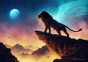 King Lion, lion, animals, artist, artwork, digital-art, deviantart HD wallpaper