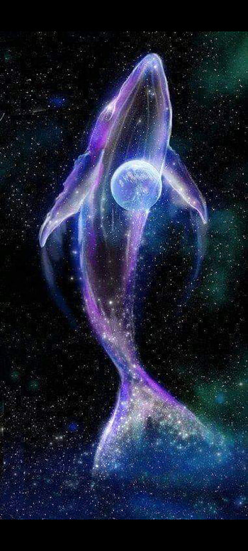 Whale, atmosphere, art HD phone wallpaper