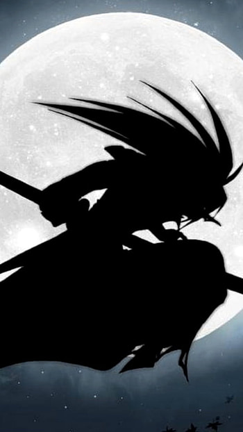 Black Devil, Anime Dark, Samurai, moon HD phone wallpaper