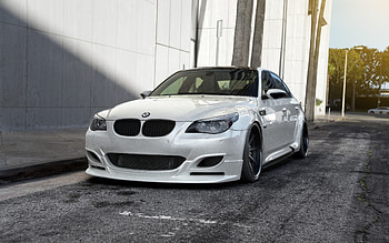 BMW M5, E60, front view, exterior, M5 E60 tuning, white M5, German cars, BMW HD wallpaper