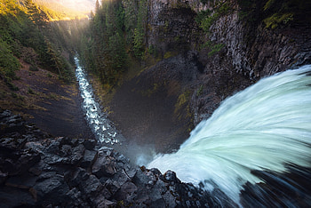 Waterfall, Water, nature, tree, fall HD wallpaper