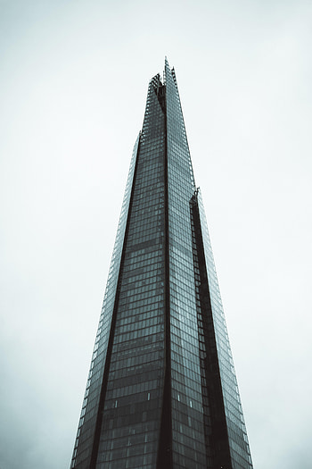 Skyscraper, Building, Fog, Minimalism, Bottom View HD phone wallpaper