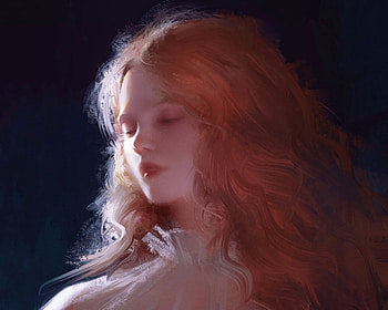 Redhead, user 2686, art, fantasy, portrait, face, girl, user2686 HD wallpaper