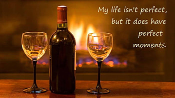 Pretty Close to Perfect, Wine, Quote, Fireplace, Message, Glasses HD wallpaper
