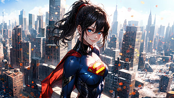 Superwoman X Anime Girl , supergirl, anime-girl, anime, ai-girls, ai, artist, artwork, digital-art, deviantart HD wallpaper