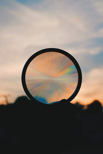 Sunset, Rainbow, Macro, Dark, Form, Circle HD phone wallpaper