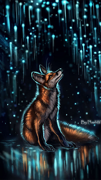 Fox, art, animal HD phone wallpaper