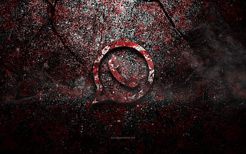 WhatsApp logo, grunge art, WhatsApp stone logo, red stone texture, WhatsApp, grunge stone texture, WhatsApp emblem, WhatsApp 3d logo HD wallpaper