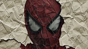 Spider-Man Crumpled Paper Texture, spider man, superhero, Comic, mask, illustration HD wallpaper