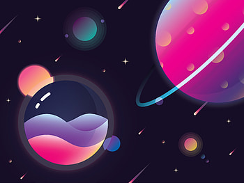 Space Scene Illustration, artist, artwork, digital-art, behance HD wallpaper