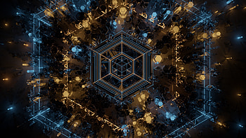 Fractal art, geometry, hexagons, shapes HD wallpaper