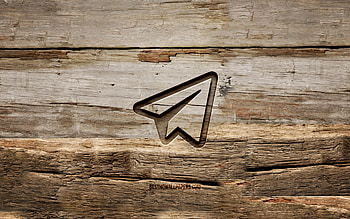 Telegram wooden logo, , wooden backgrounds, social network, Telegram logo, creative, wood carving, Telegram HD wallpaper