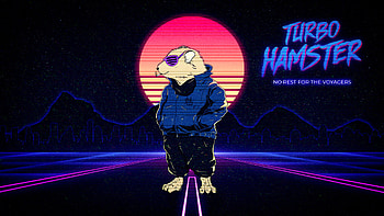 Turbo Hamster PC 1, computer, music, synthwave HD wallpaper