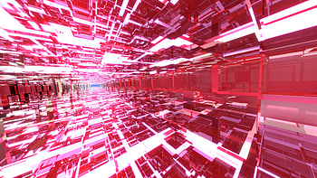 Bright Ruby Red Tunnels, red, ruby, glass, bright, light, Abstract, 3D, Abstract glass HD wallpaper
