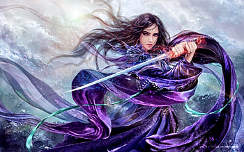 CURSED SWORD, sword, abstract, fantasy, digital arts, warrior HD wallpaper
