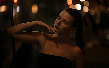 Black Clothing Girl Ponytail, black-dress, girls, model HD wallpaper