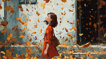 Leaffall Reverie — : Woman in Autumn, woman, fall, leaf, Autumn, coat HD wallpaper