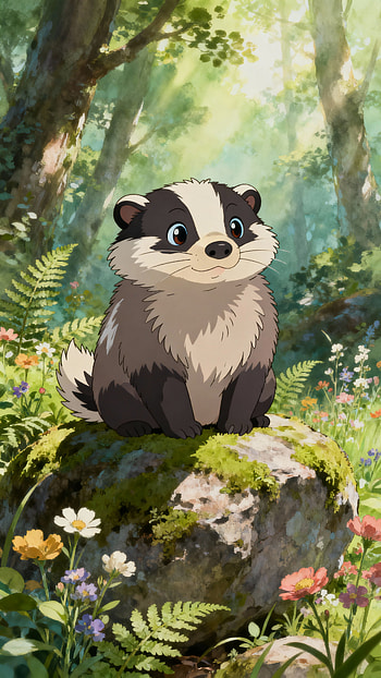 Pocket Badger — Forest , cartoon HD phone wallpaper