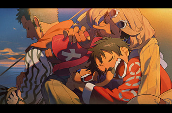 one piece wall, Roronoa Zoro, Tony Tony Chopper, Monkey D. Luffy, Usopp (One Piece), One Piece HD wallpaper