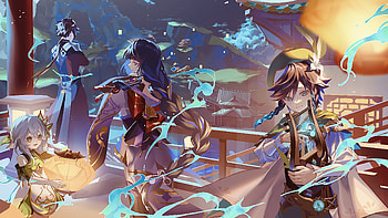 Genshin Trio: Nahida, Venti & Raiden Shogun — Ultra, Nahida (Genshin Impact), Venti (Genshin Impact), Baal Raiden Shogun (Genshin Impact), video game, Genshin Impact HD wallpaper