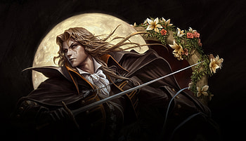 Alukard, vampire, man, castlevania, moon, fantasy, luna HD wallpaper