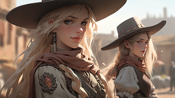 Wild West Cowgirls, cowgirl, fantasy, woman HD wallpaper