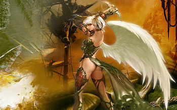 Angel, abstract, fantasy HD wallpaper