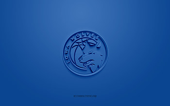 Iowa Wolves, creative 3D logo, blue background, NBA G League, 3d emblem, American Basketball Club, Minnesota, USA, 3d art, basketball, Iowa Wolves 3d logo HD wallpaper