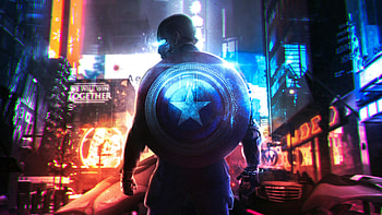 Cyberpunk Captain America, captain-america, superheroes, cyberpunk, deviantart, artwork HD wallpaper