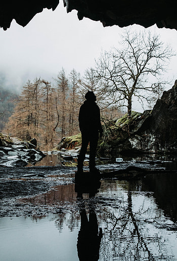 Nature, Rivers, Silhouette, Miscellanea, Miscellaneous, Human, Person, Loneliness HD phone wallpaper