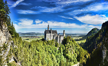 Neuschwanstein Castle, Summer sky, Bavaria, Germany HD wallpaper